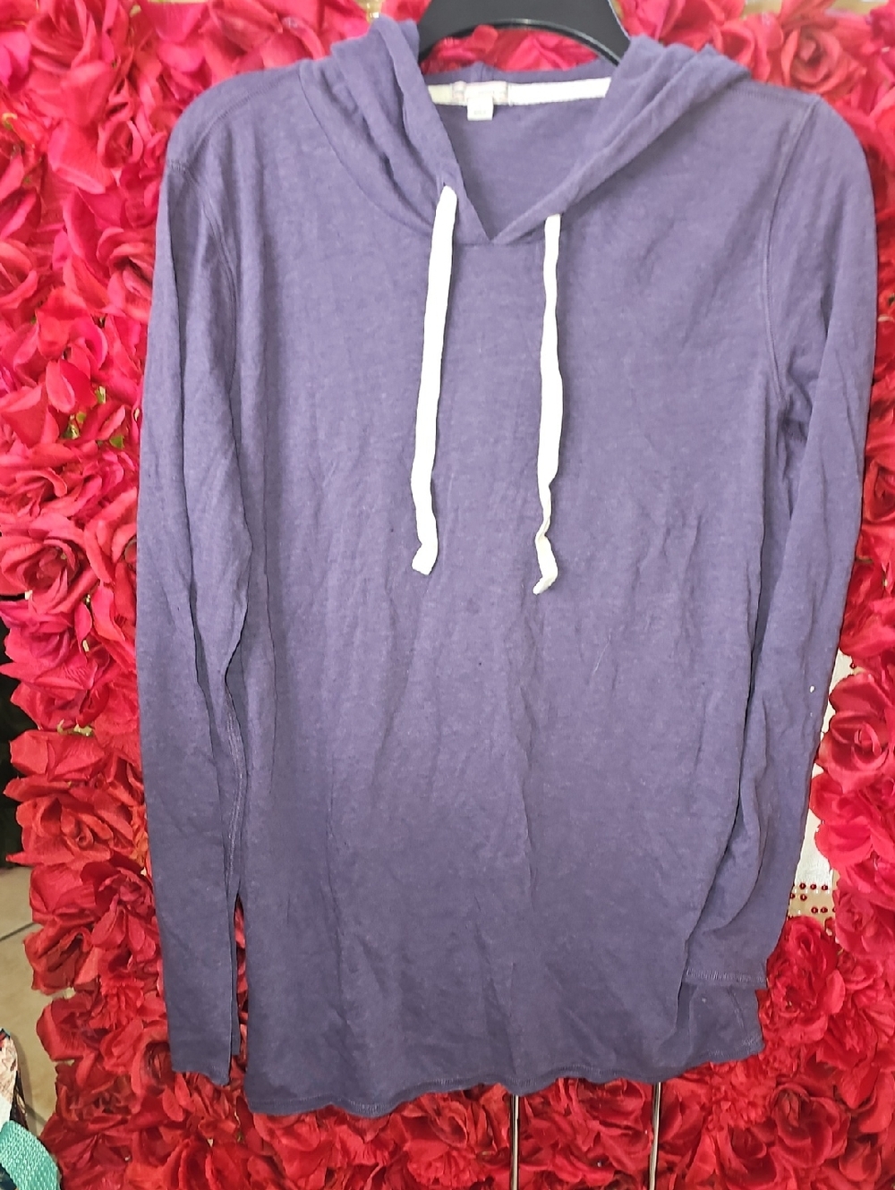 GAP Purple Hooded Light Sweatshirt with White Trim Size Large